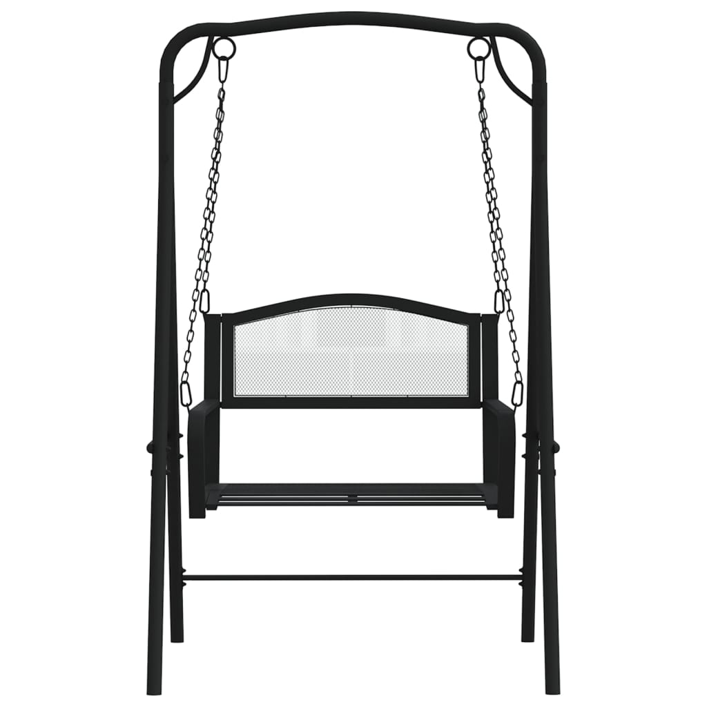 vidaXL Hojdačka 124 cm čierna oceľová