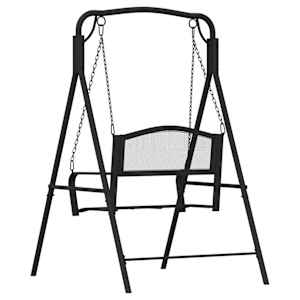 Zahradní houpačka 124 cm černá ocel - obrázek 5