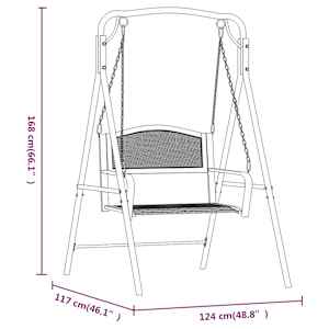 Zahradní houpačka 124 cm černá ocel - obrázek 8