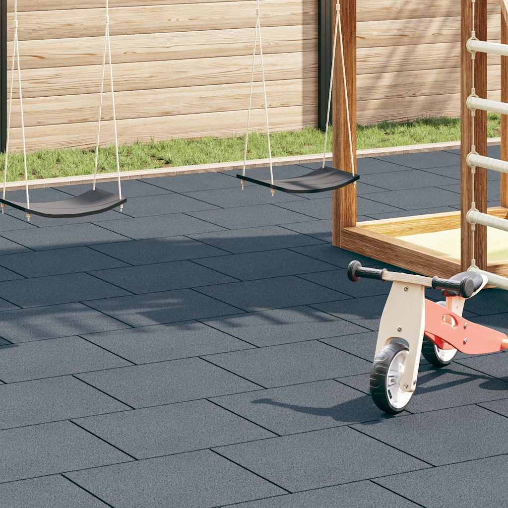 vidaXL Fallschutzplatten 24 Stück Gummi 50x50x3 cm Grau