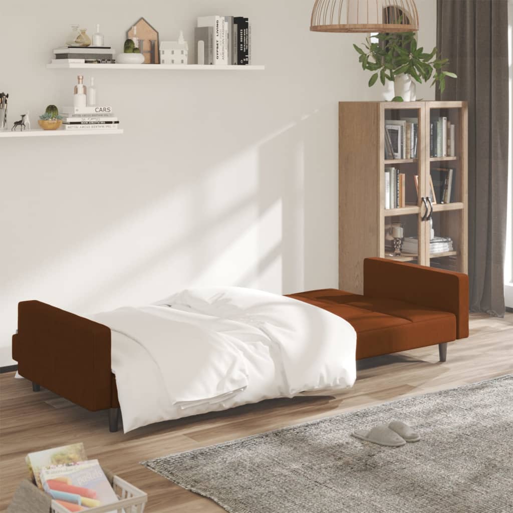 vidaXL 2-personers sovesofa mikrofiberstof brun