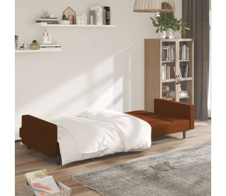 vidaXL 2-personers sovesofa mikrofiberstof brun