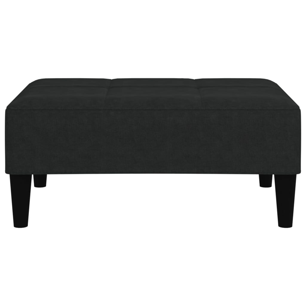 vidaXL Tabouret Noir Tissu en microfibre