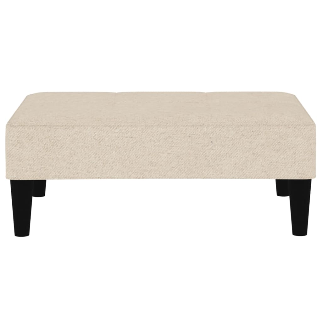 vidaXL Tabouret Crème Tissu en microfibre