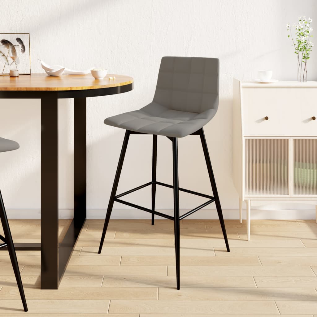 Tabouret de bar Gris clair Velours