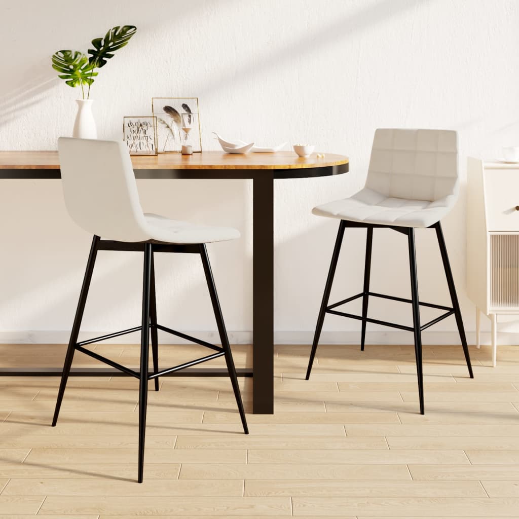 vida XL Barhocker 2 Stk. Creme Samt
