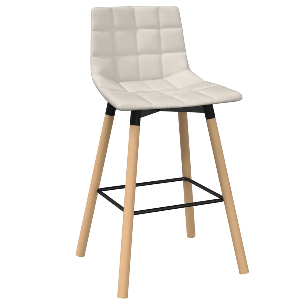 vidaXL Tabourets de bar lot de 2 crème tissu