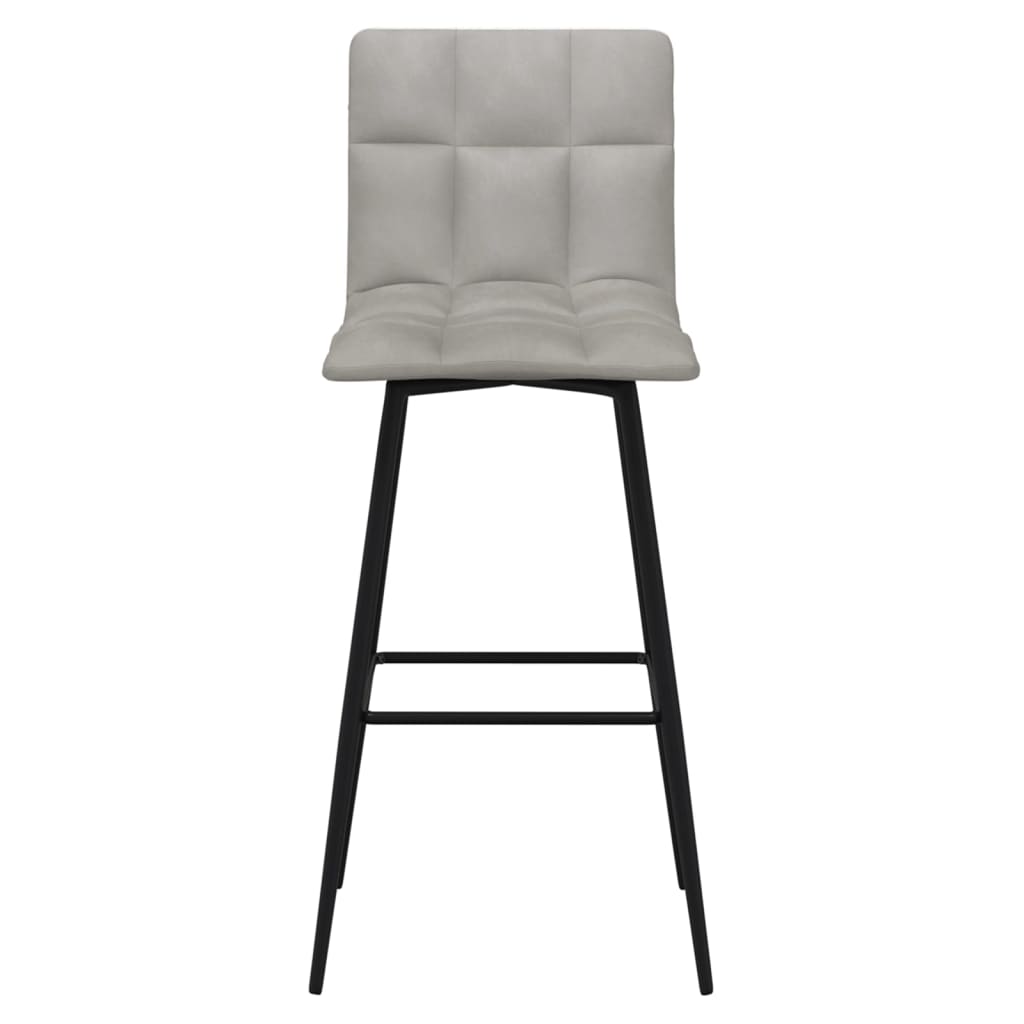 vidaXL Tabouret de bar Gris clair Velours