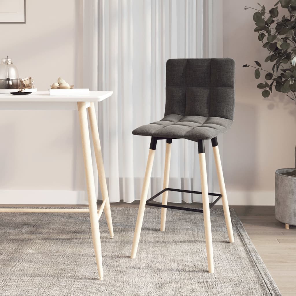 Tabouret de bar Gris foncé Tissu