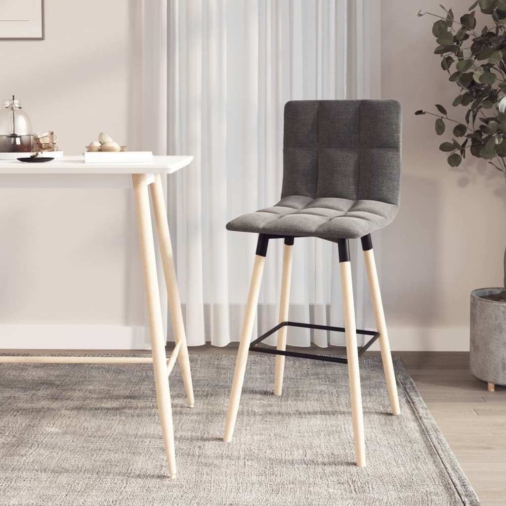 vida XL Barhocker Hellgrau Stoff