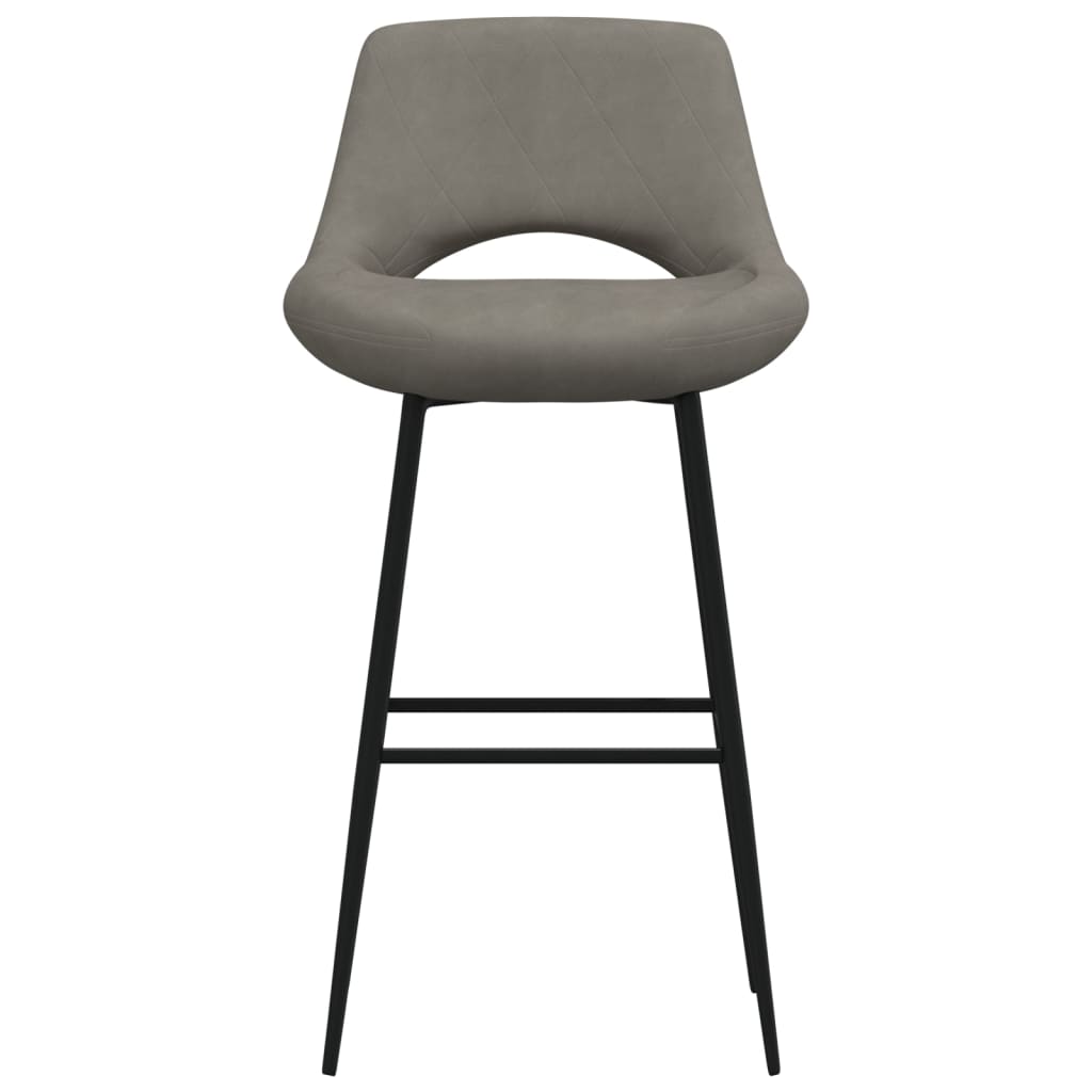 vidaXL Tabouret de bar Gris foncé Velours