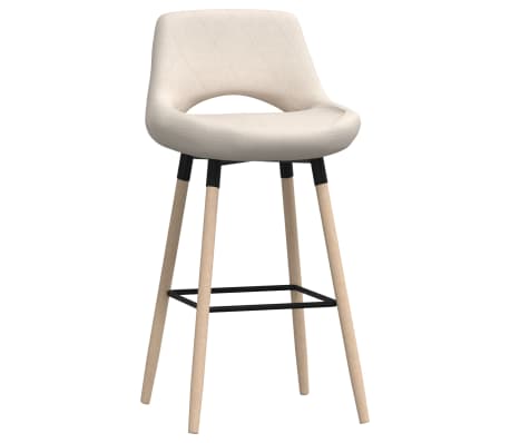 vidaXL Tabourets de bar lot de 2 crème tissu