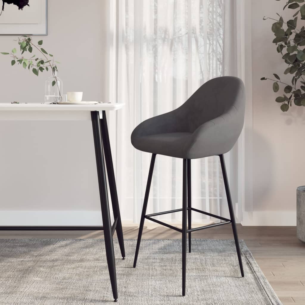 vida XL Barhocker Dunkelgrau Samt