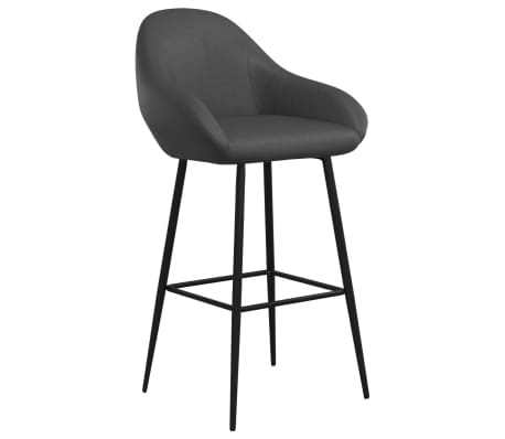 vidaXL Baro taburetės, 2vnt., pilkos spalvos, dirbtinė oda
