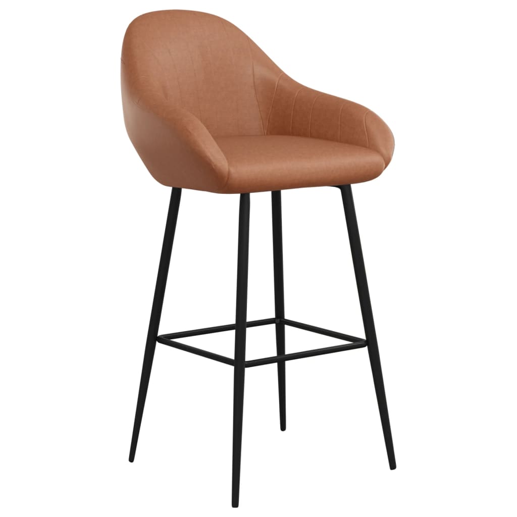 vidaXL Tabourets de bar lot de 2 marron clair similicuir