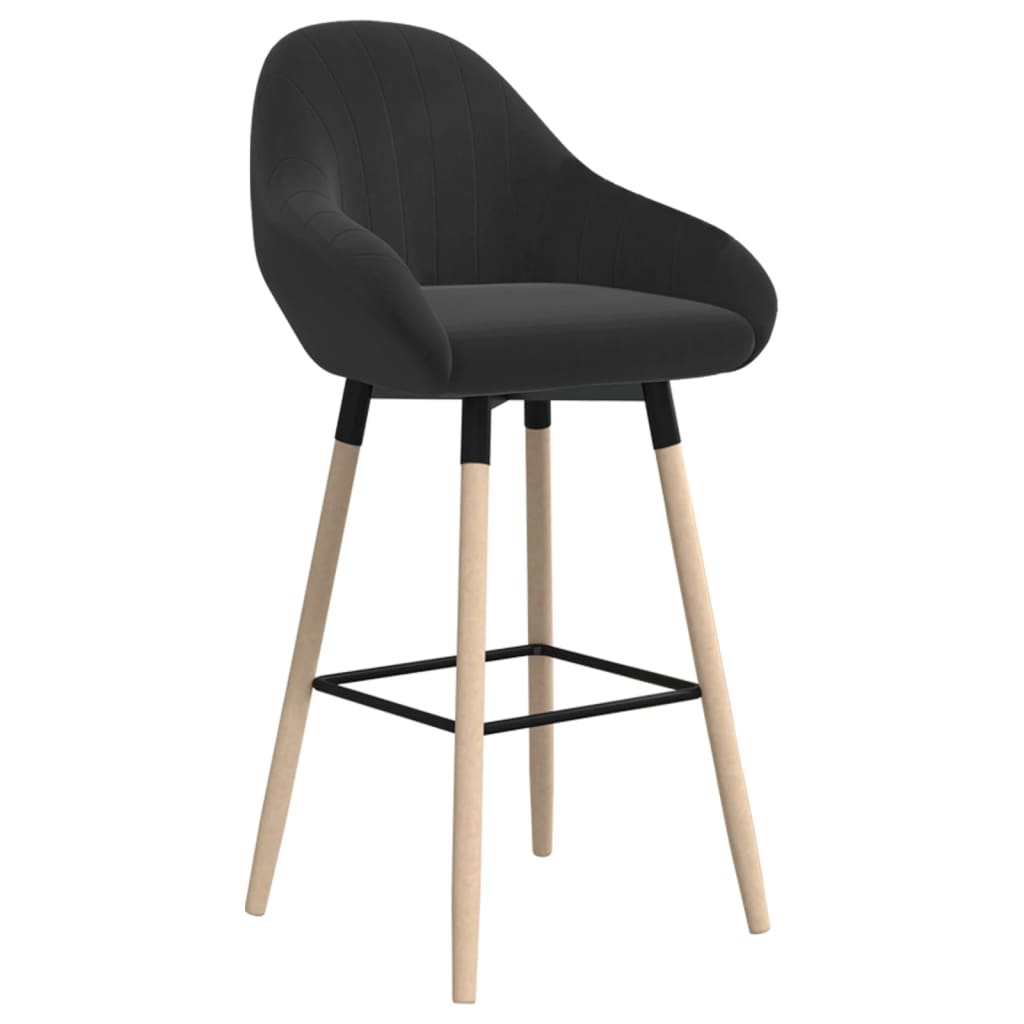 vidaXL Tabourets de bar lot de 2 noir tissu