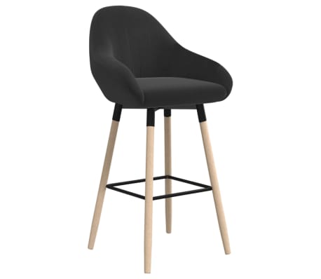 vidaXL Tabourets de bar lot de 2 noir tissu