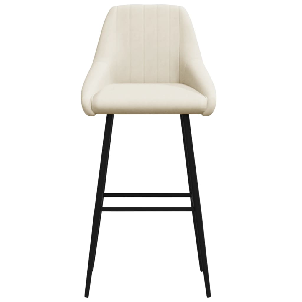 vidaXL Tabouret de bar Crème Velours