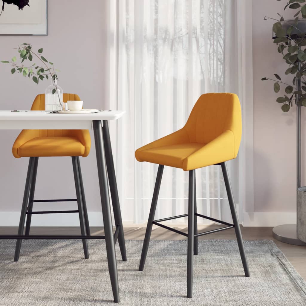 vida XL Barhocker 2 Stk. Braun Samt