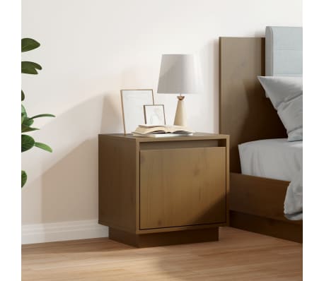 vidaXL Κομοδίνο Καφέ Μελί 40 x 30 x 40 εκ. από Μασίφ Ξύλο Πεύκου