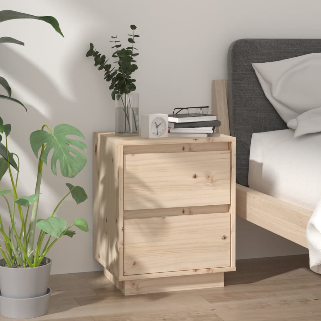 vidaXL Nachtkastjes 2 st 40x35x50 cm massief grenenhout afbeelding