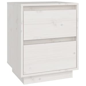 Noční stolky 2 ks bílé 40 x 35 x 50 cm masivní borové dřevo - obrázek 6