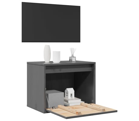vidaXL Wall Cabinet Grey 45x30x35 cm Solid Pinewood