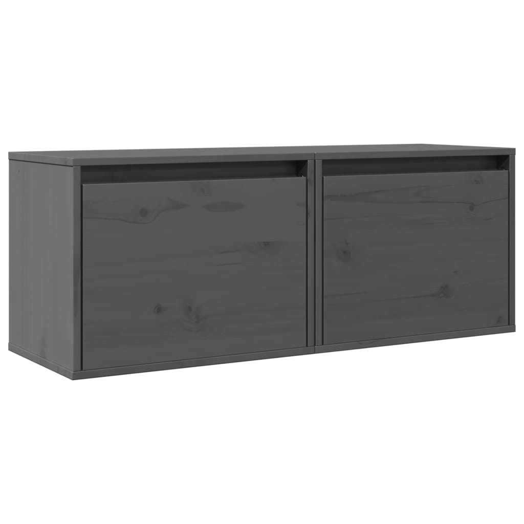 vidaXL Nástěnné skříňky 2 ks šedé 45 x 30 x 35 cm masivní borové dřevo