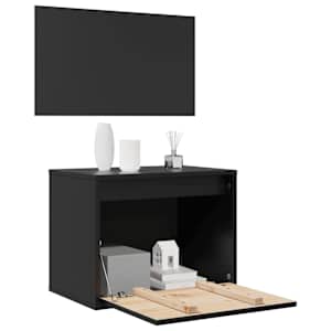 vidaXL Ντουλάπι Τοίχου Μαύρο 45 x 30 x 35 εκ. από Μασίφ Ξύλο Πεύκου