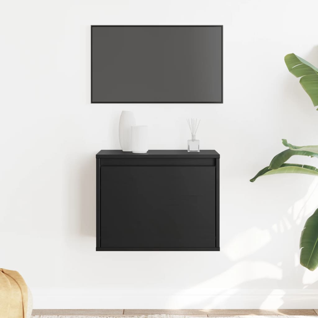 vidaXL Armário de parede 45x30x35 cm madeira de pinho maciça preto