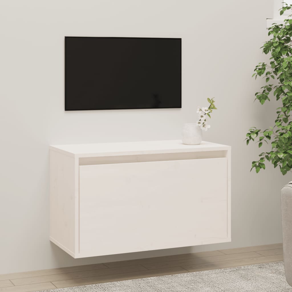 

vidaXL Wandkast 60x30x35 cm massief grenenhout wit