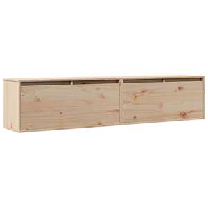 Nástěnné skříňky 2 ks 80 x 30 x 35 cm masivní borové dřevo - obrázek 2