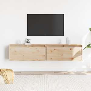 Nástěnné skříňky 2 ks 80 x 30 x 35 cm masivní borové dřevo - obrázek 1