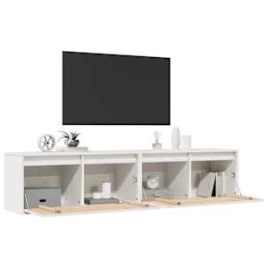 Nástěnné skříňky 2 ks bílé 80 x 30 x 35 cm masivní borové dřevo - obrázek 5