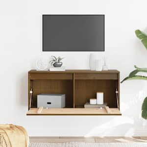vidaXL Wall Cabinet Honey Brown 80x30x35 cm Solid Wood Pine