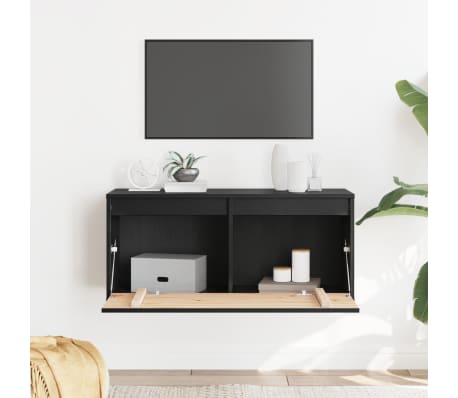 vidaXL Zidni ormarić crni 80 x 30 x 35 cm od masivne borovine