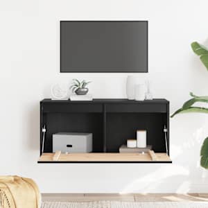 vidaXL Zidni ormarić crni 80 x 30 x 35 cm od masivne borovine