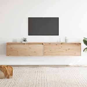 Nástěnné skříňky 2 ks 100 x 30 x 35 cm masivní borové dřevo - obrázek 1
