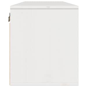 Nástěnná skříňka bílá 100 x 30 x 35 cm masivní borové dřevo - obrázek 7