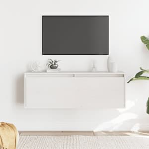 Nástěnná skříňka bílá 100 x 30 x 35 cm masivní borové dřevo - obrázek 1