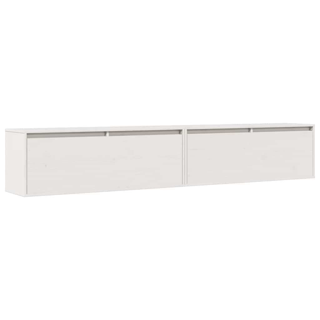 vidaXL Nástěnné skříňky 2 ks bílé 100x30x35 cm masivní borové dřevo