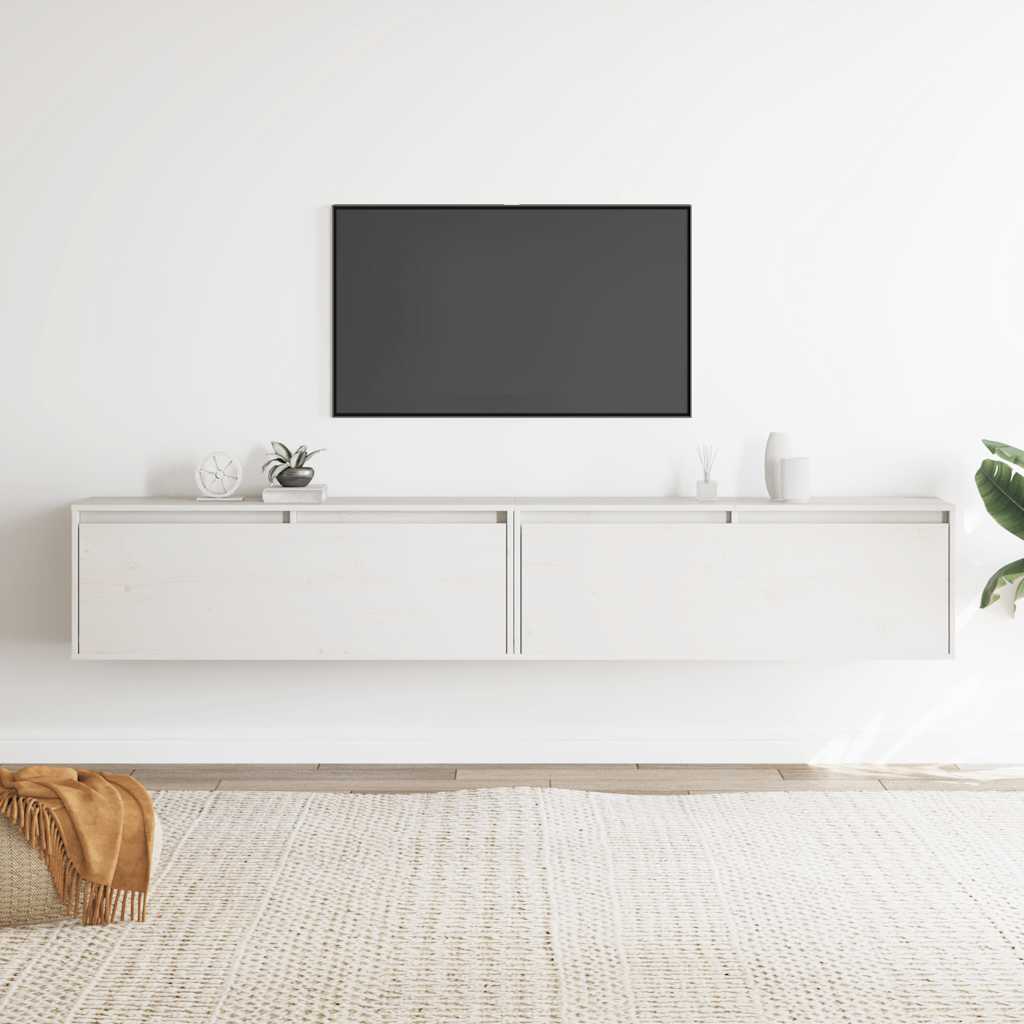 vidaXL Szafki cienne, 2 szt., biae, 100x30x35 cm, drewno sosnowe