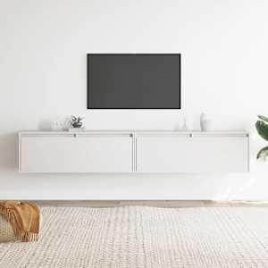 Stenska omarica 2 kosa bela 100x30x35 cm trdna borovina