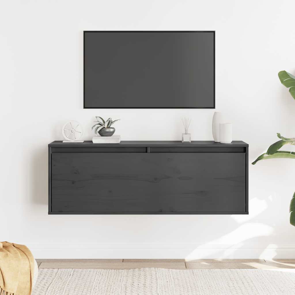 Armoire murale Gris 100x30x35 cm Bois de pin massif