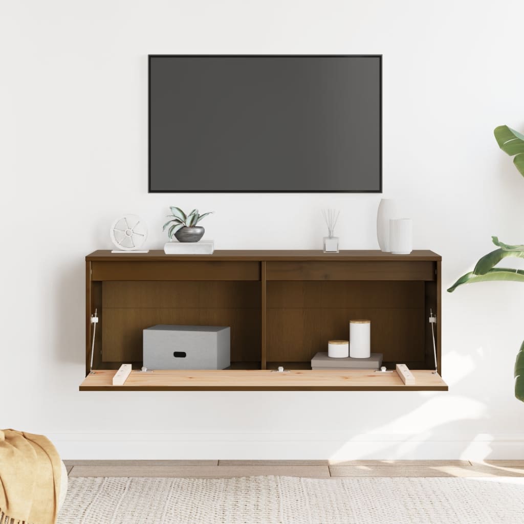

vidaXL Wandkast 100x30x35 cm massief grenenhout honingbruin