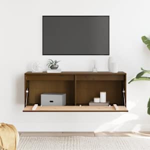 vidaXL Wall Cabinet Honey Brown 100x30x35 cm Solid Wood Pine