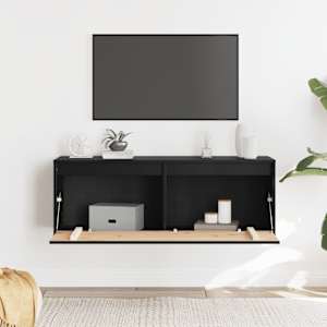 vidaXL Veggskap svart 100x30x35 cm heltre furu