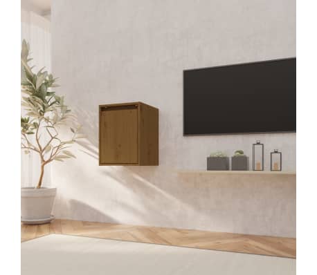 vidaXL Wandschrank Honigbraun 30x30x40 cm Massivholz Kiefer