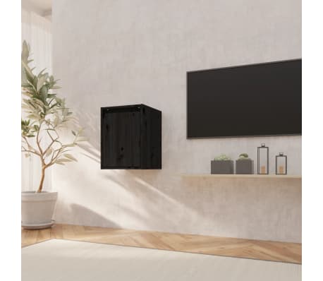 vidaXL Dulap de perete, negru, 30x30x40 cm, lemn masiv de pin