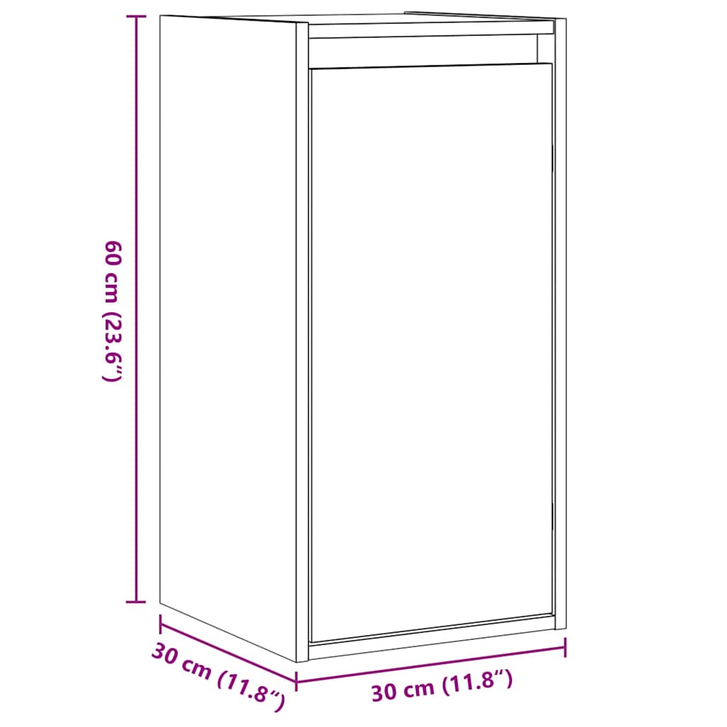 2x Armoires Murales Marron Miel 30x30x60 cm Bois de Pin Massif Meubles